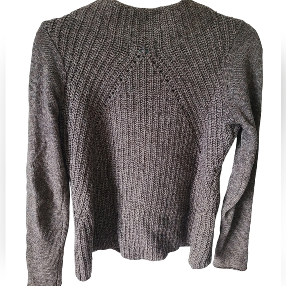 CYNTHIA ROWLEY Lambswool Blend Brown knit Long Sleeve Sweater Size SM - Picture 2 of 5